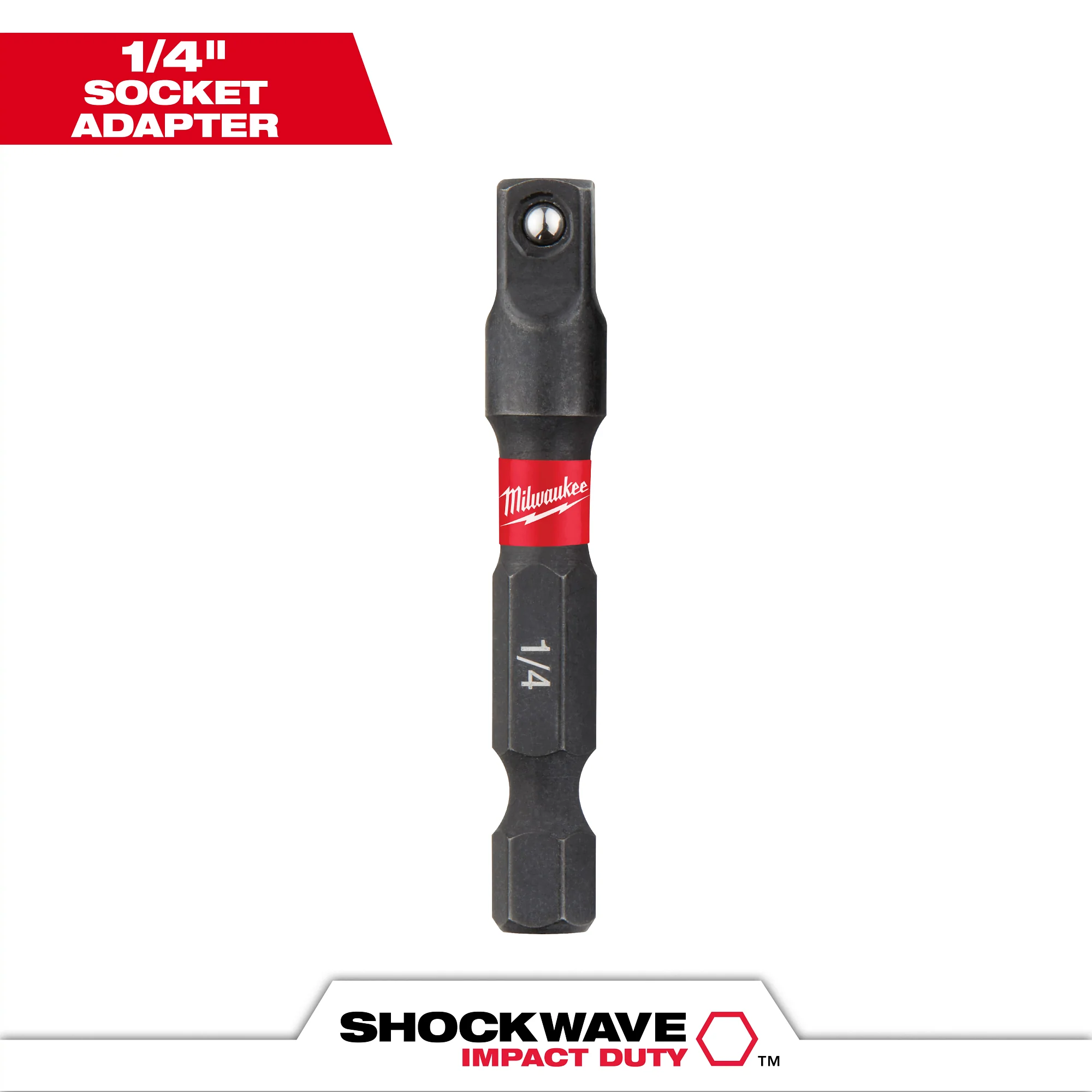 Milwaukee SHOCKWAVE Impact Duty 1/4" Hex to 1/4" Square Socket Adapter - Image 2