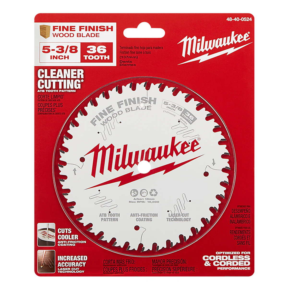 Milwaukee 5-3/8" x 36T Fine Finish Circular Saw Blade - Image 4