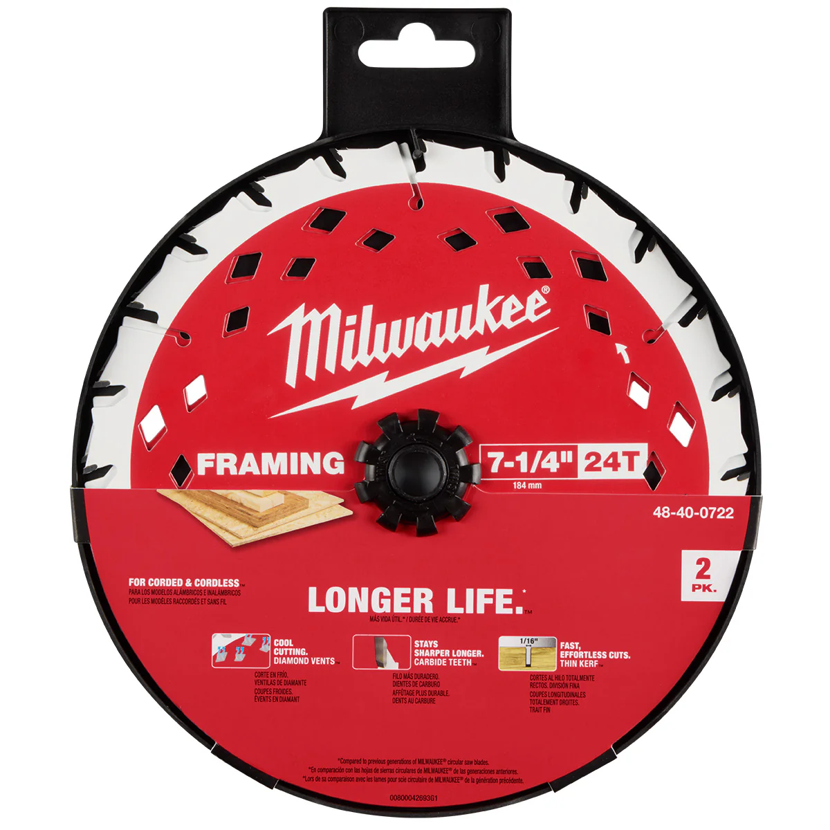 Milwaukee 2PK 7-1/4" x 24T Framing Circular Saw Blade - Image 4