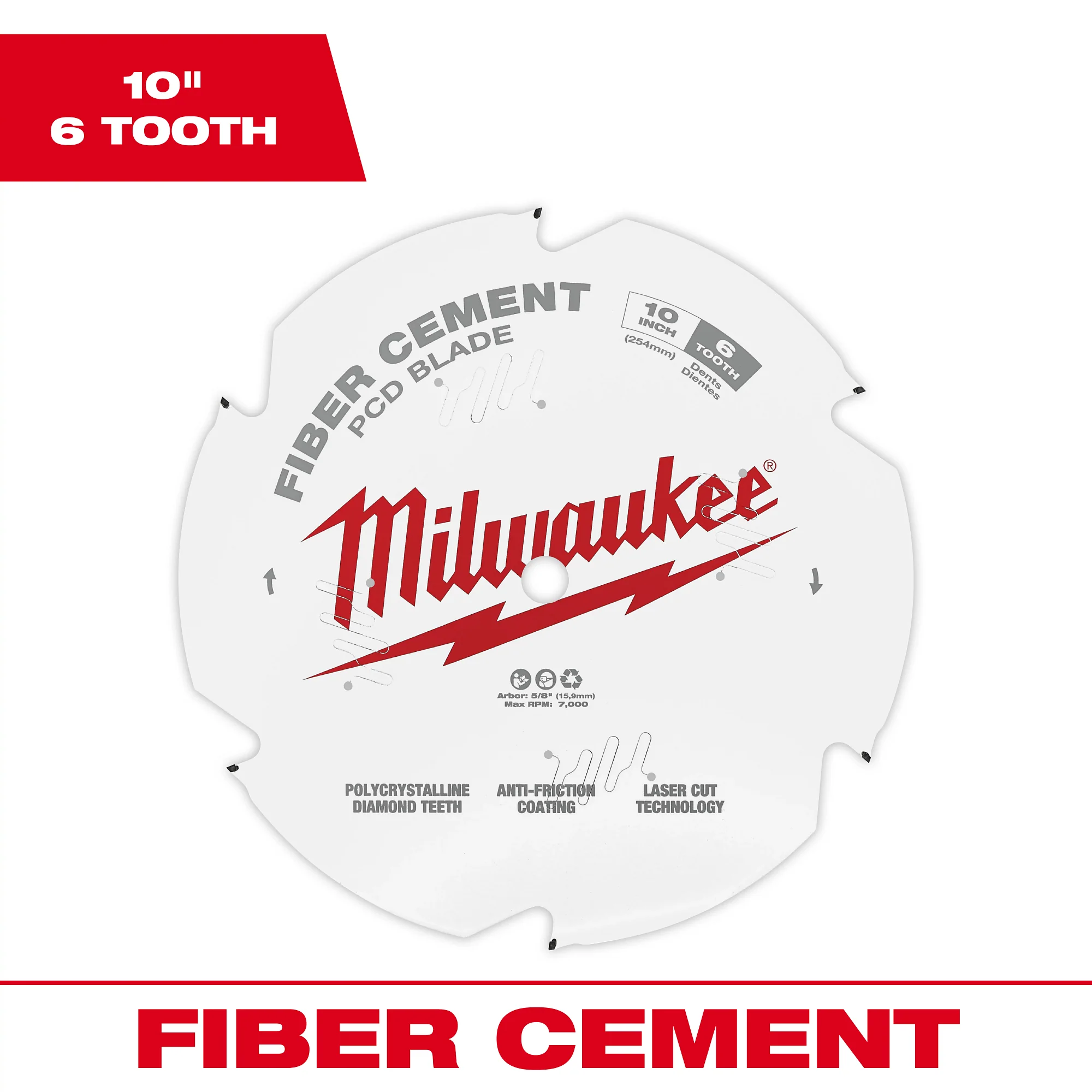 Milwaukee 10" PCD/Fiber Cement Circular Saw Blade - Image 2