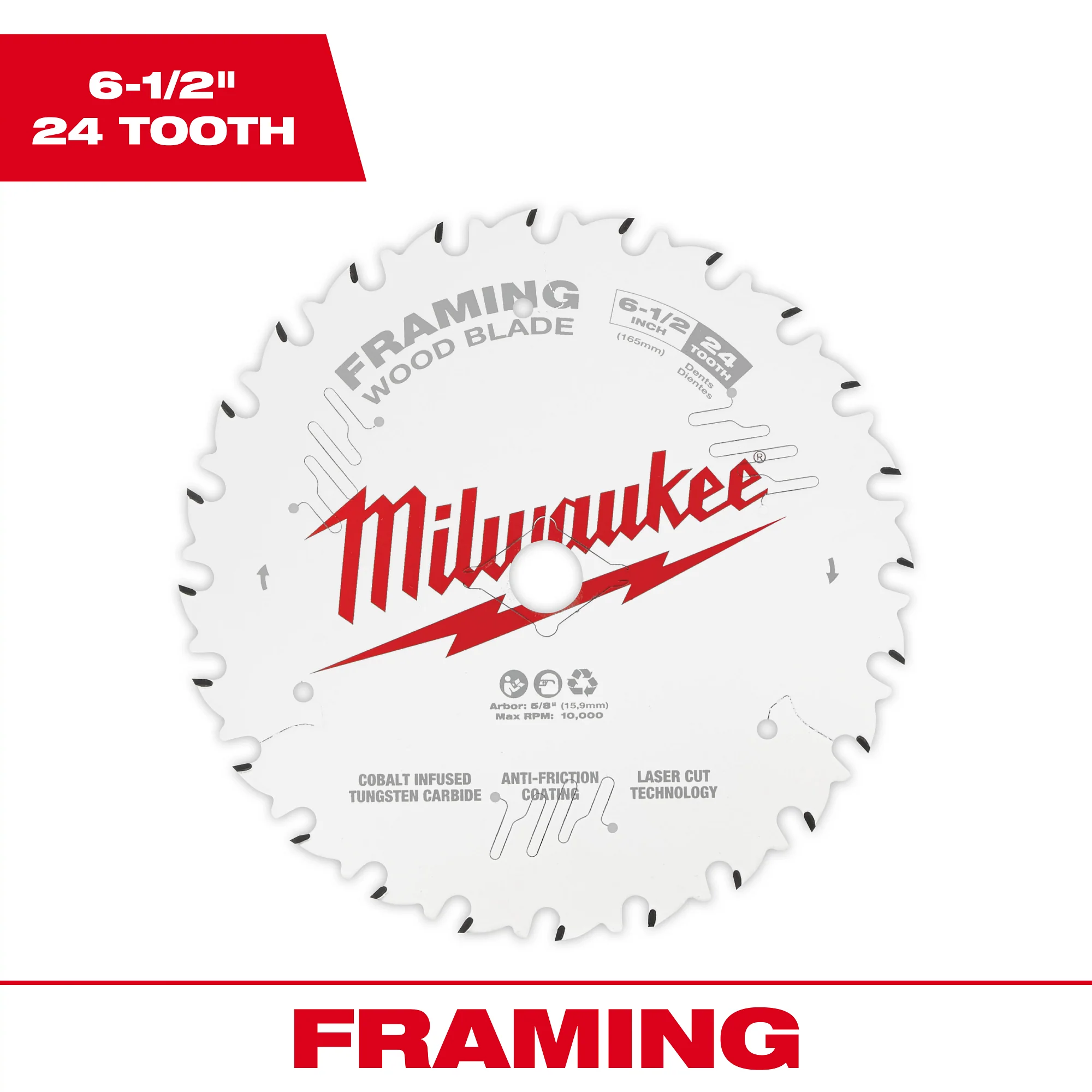 Milwaukee 6-1/2" x 24T Framing Circular Saw Blades - Image 2