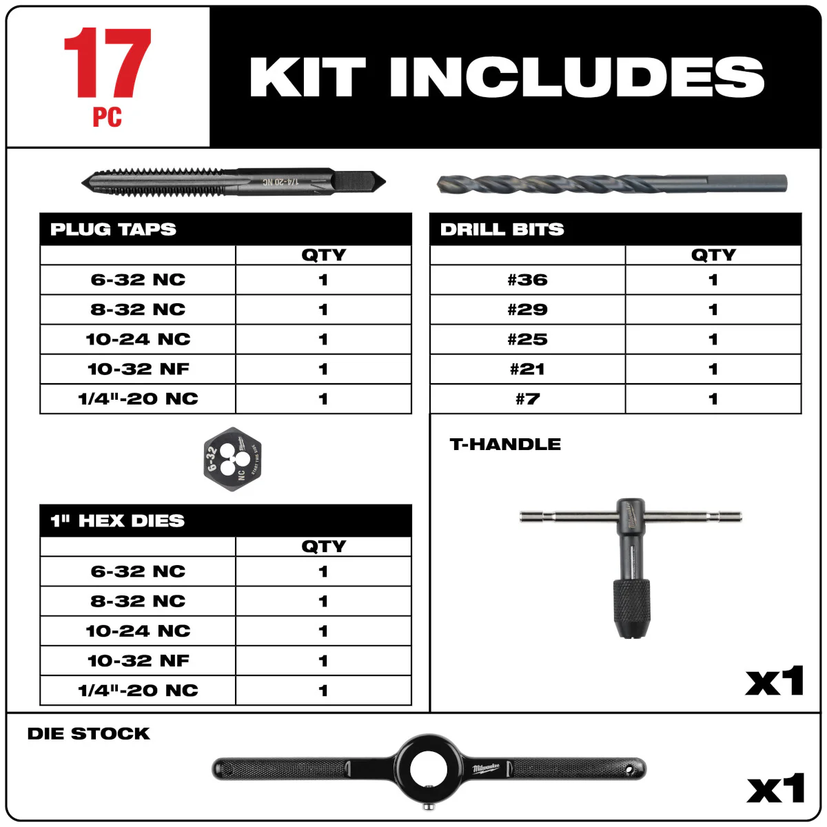 Milwaukee 17 pc. SAE Tap and Die Set - Image 6