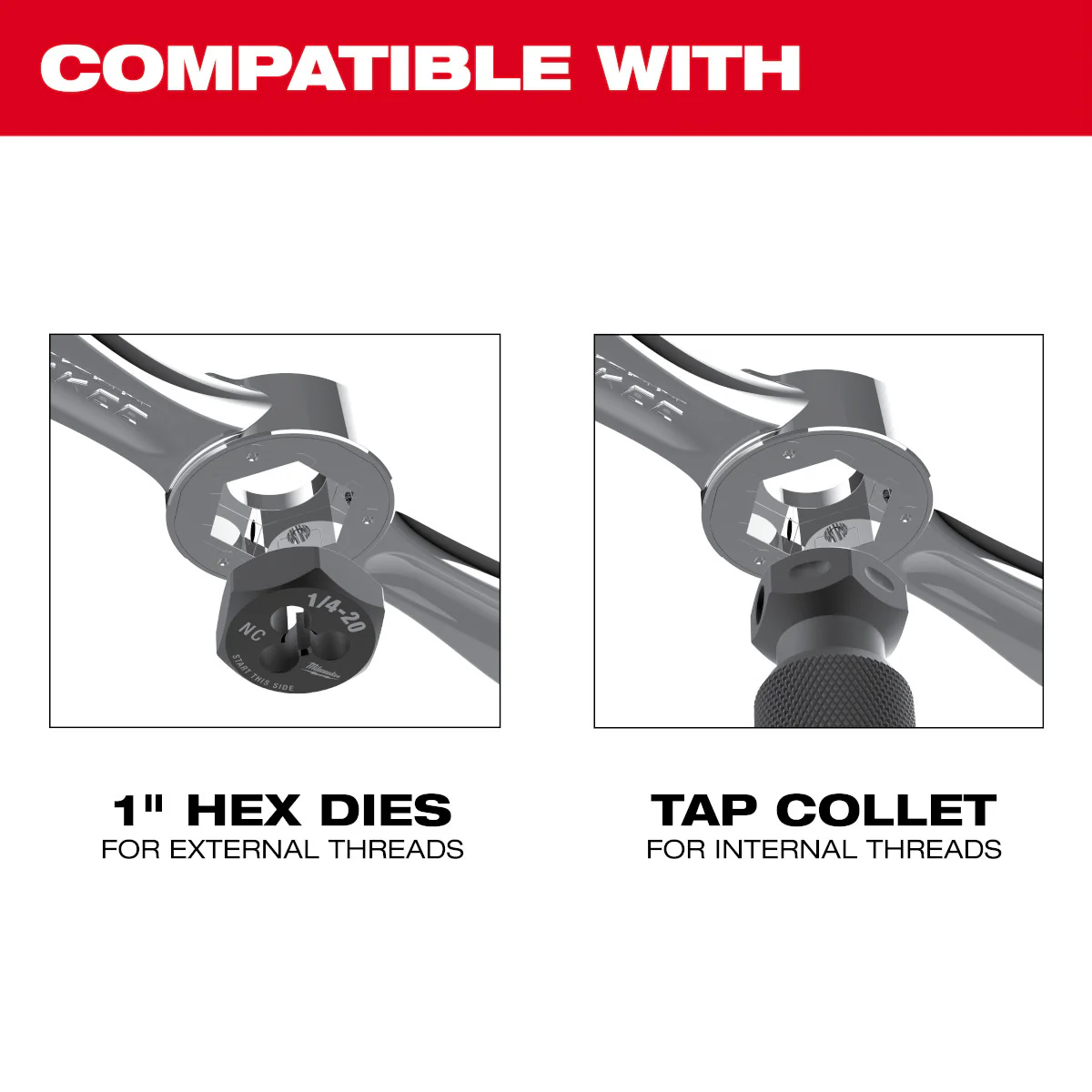 Milwaukee HEX-LOK 2-in-1 Tap and Die Threading Handle - Image 7