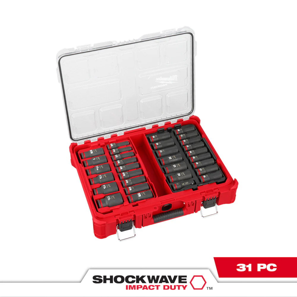 Milwaukee 31 pc. SHOCKWAVE Impact Duty 1/2” Drive PACKOUT Socket Set - Image 2