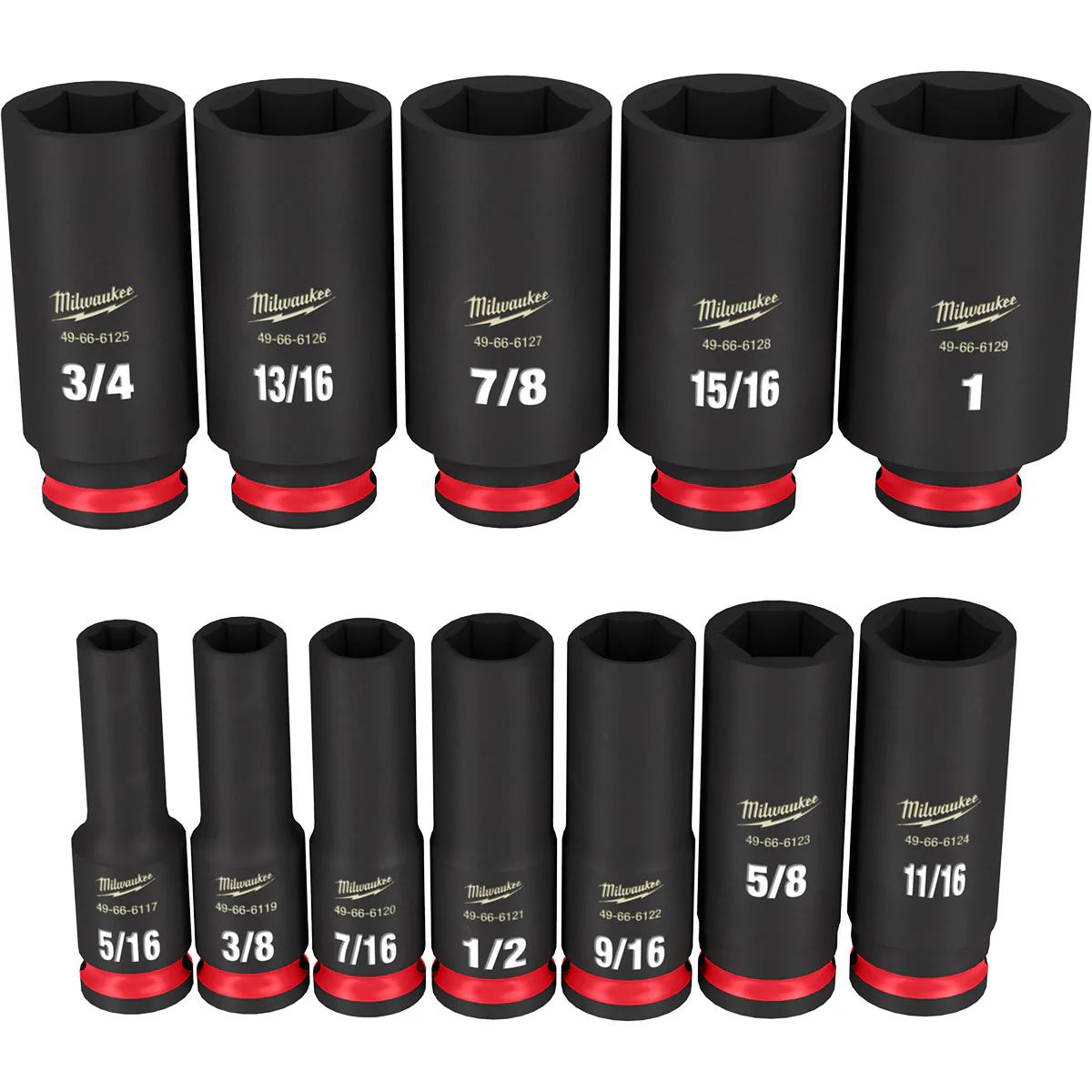 Milwaukee 12 pc. SHOCKWAVE Impact Duty 3/8" Drive SAE Deep 6 Point Socket Set - Image 4