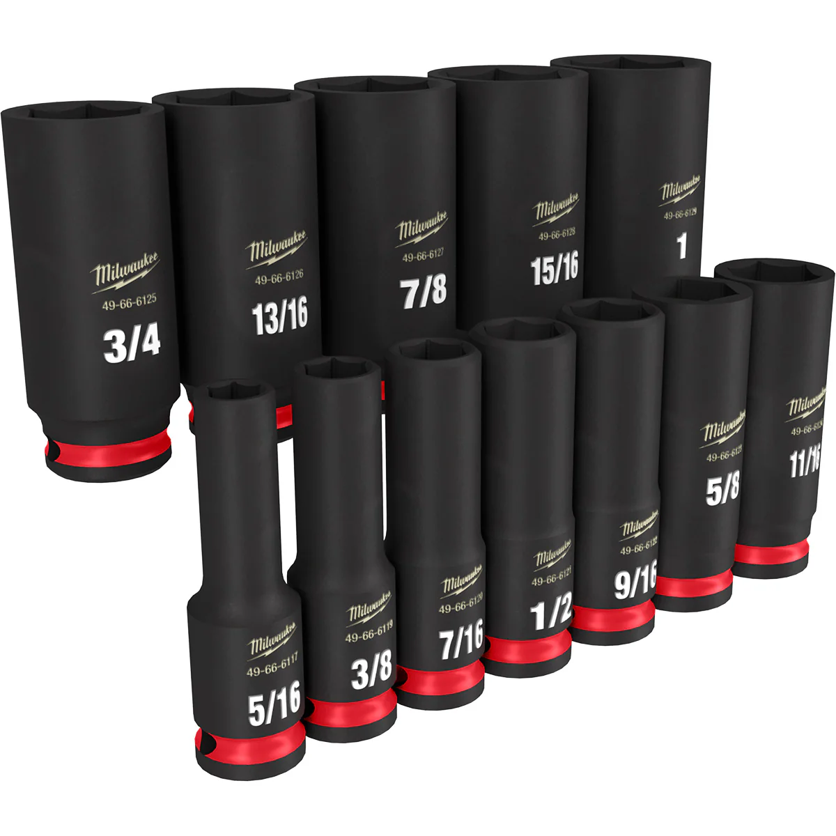 Milwaukee 12 pc. SHOCKWAVE Impact Duty 3/8" Drive SAE Deep 6 Point Socket Set - Image 5