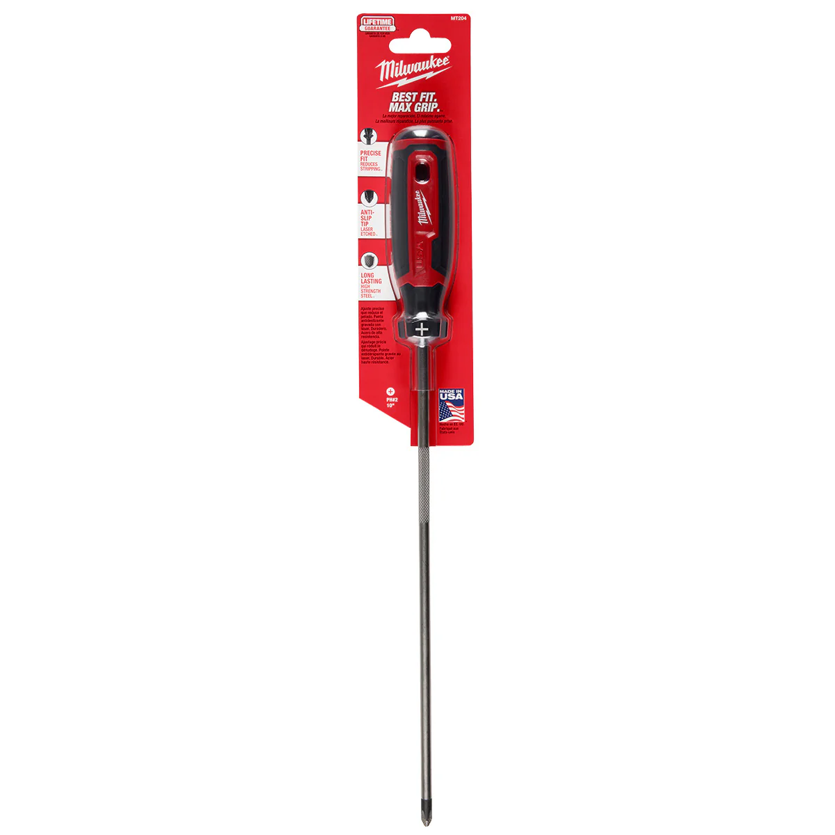 Milwaukee #2 Phillips 10" Cushion Grip Screwdriver (USA) - Image 6