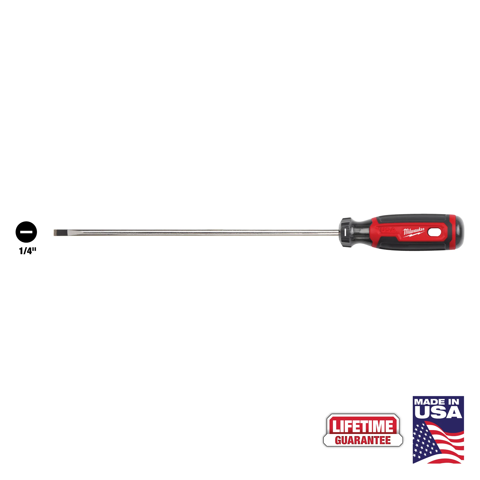 Milwaukee 1/4" Cabinet 10" Cushion Grip Screwdriver (USA) - Image 2