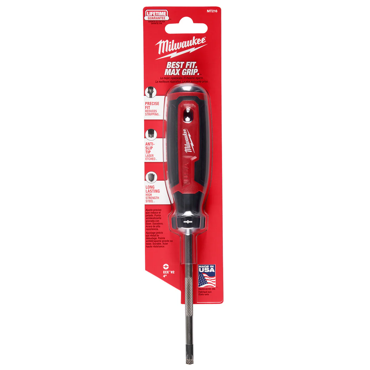 Milwaukee #2 ECX 4" Cushion Grip Screwdriver (USA) - Image 6