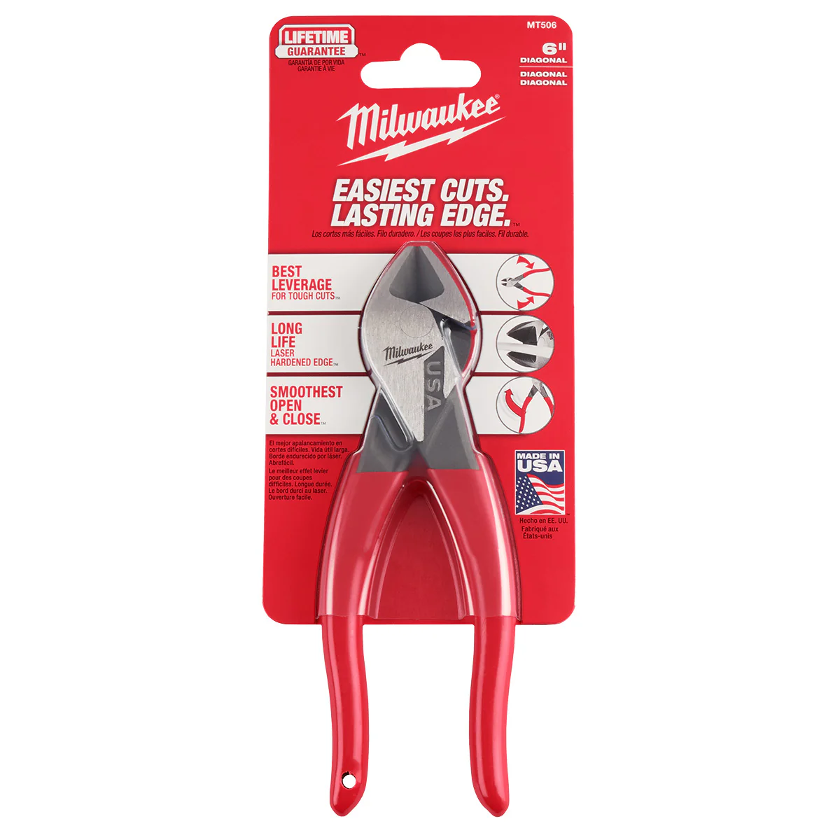 Milwaukee 6" Diagonal Dipped Grip Cutting Pliers (USA) - Image 5