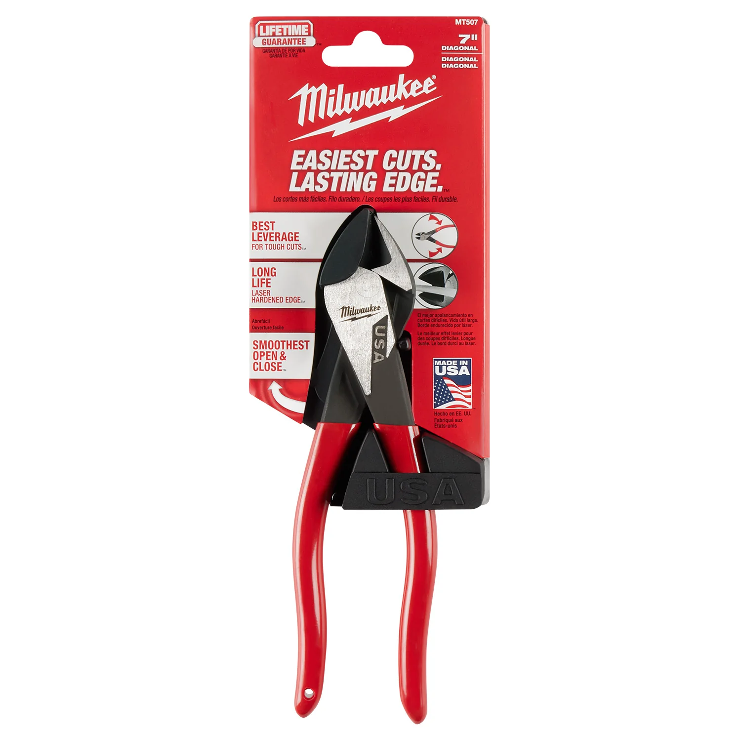 Milwaukee 7" Diagonal Dipped Grip Cutting Pliers (USA) - Image 4