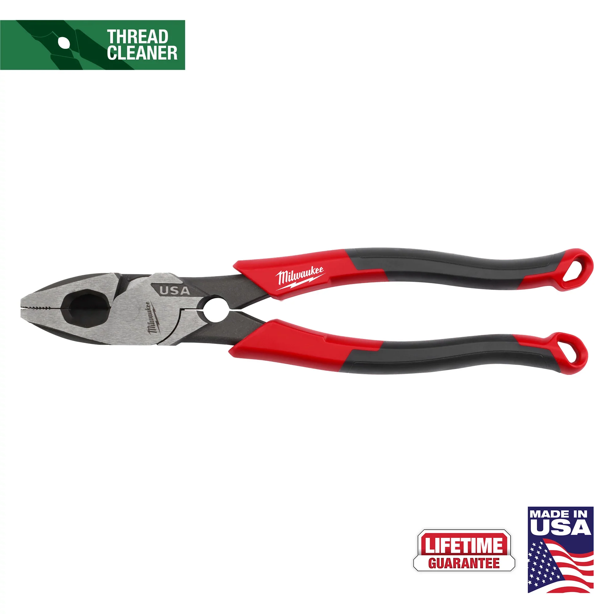 Milwaukee 9" Lineman's Comfort Grip Pliers w/ Thread Cleaner (USA) - Image 5