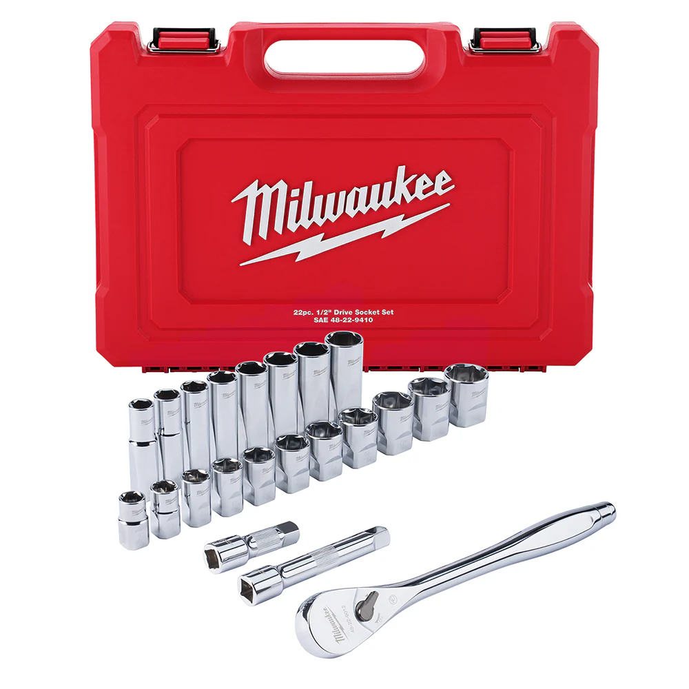 Milwaukee 22 pc. 1/2" Drive Ratchet & Socket Set - SAE