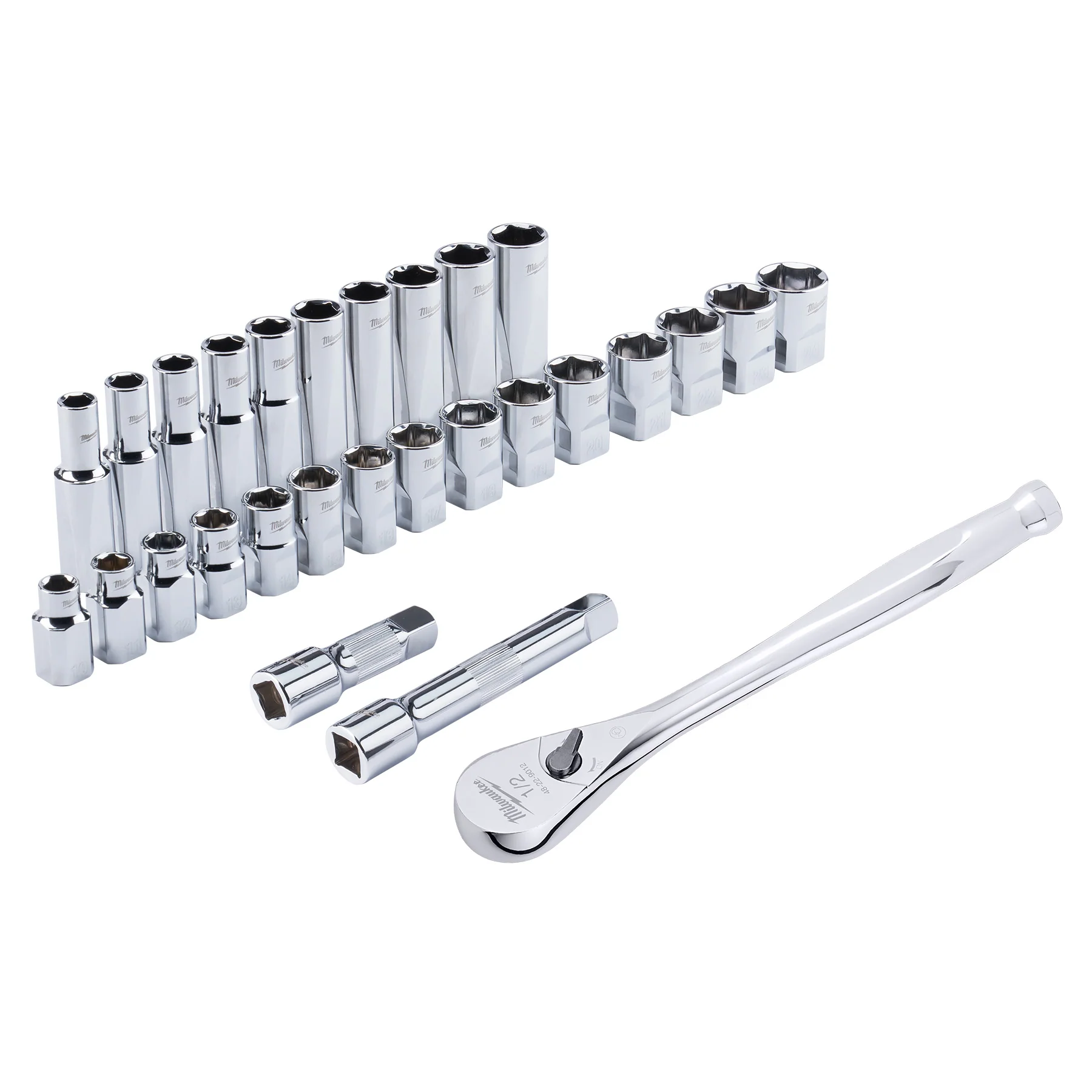 Milwaukee 28 pc. 1/2" Drive Ratchet & Socket Set - Metric - Image 2