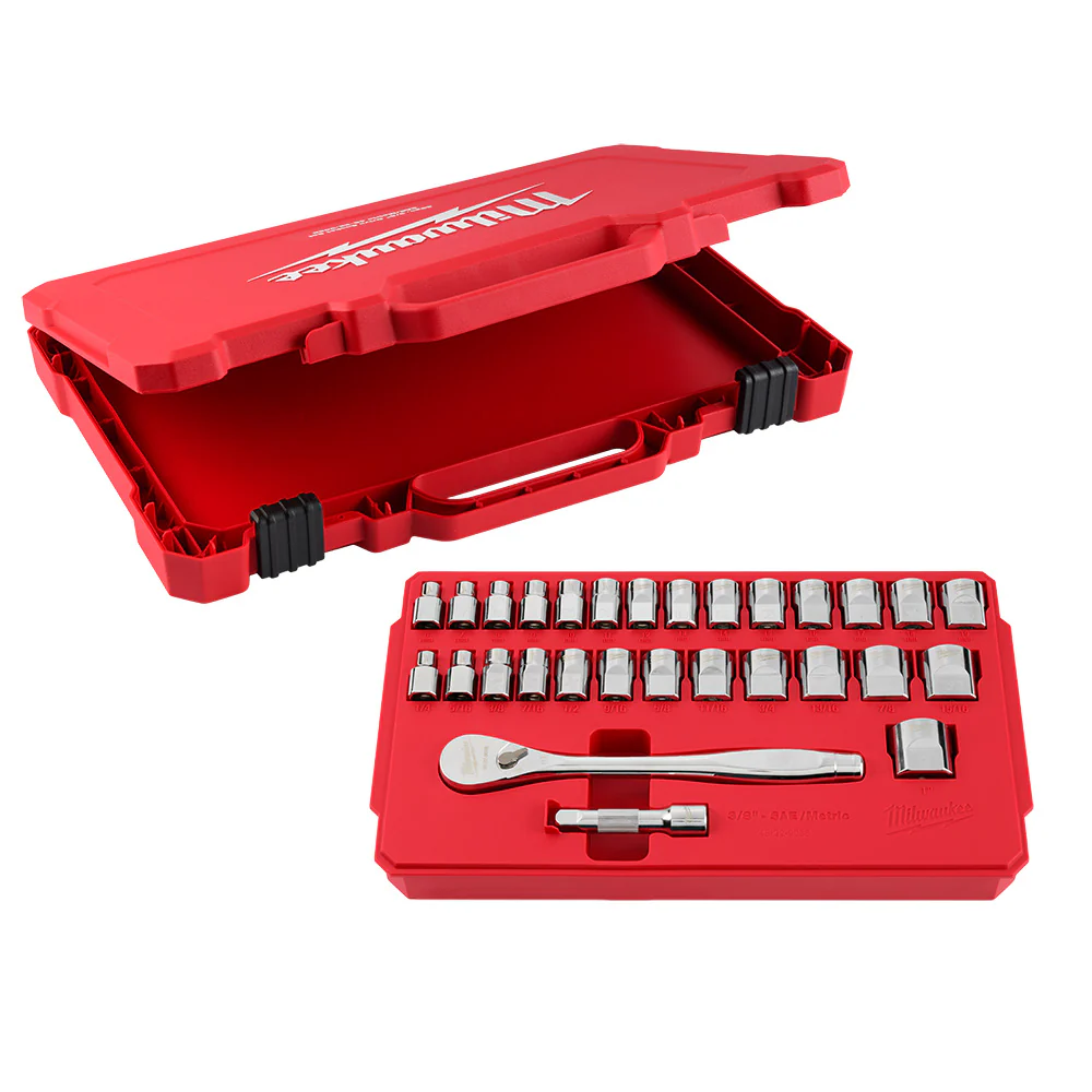 Milwaukee 29 pc. 3/8" Drive Ratchet and Socket Set - Metric & SAE - Image 10