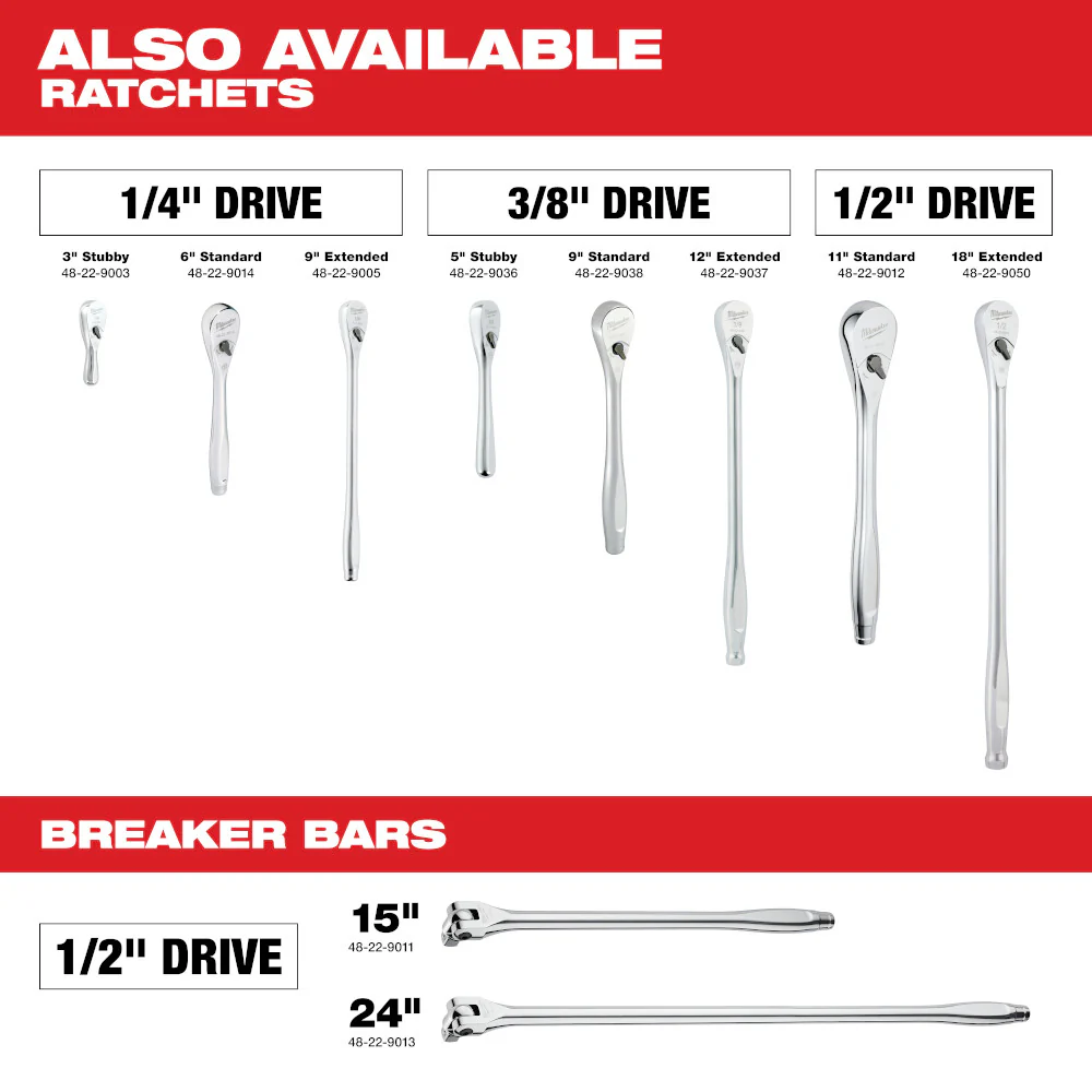 Milwaukee 29 pc. 3/8" Drive Ratchet and Socket Set - Metric & SAE - Image 11