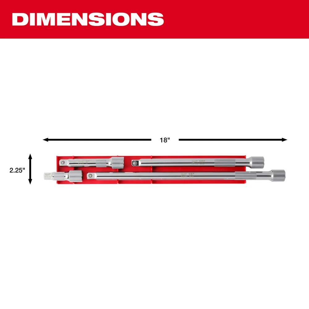 Milwaukee 4 pc. 1/2" Drive Extension Set - Image 4