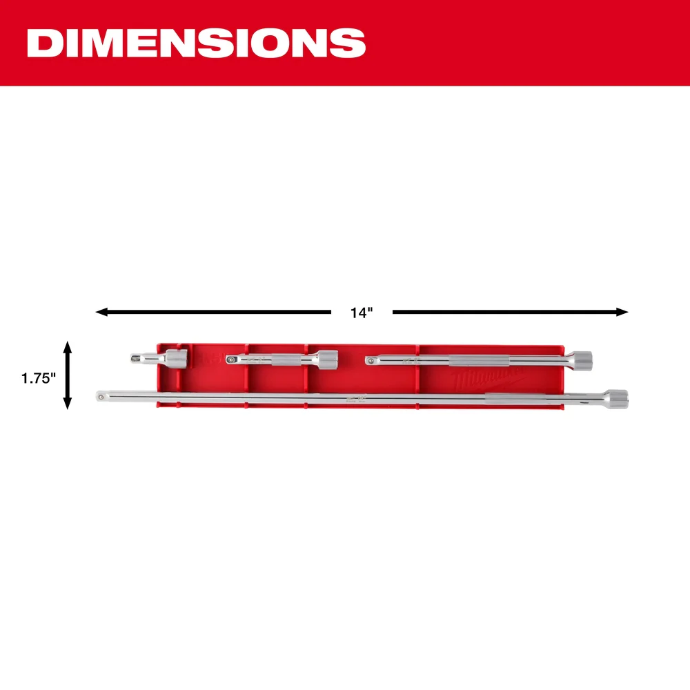 Milwaukee 4 pc. 1/4" Drive Extension Set - Image 4
