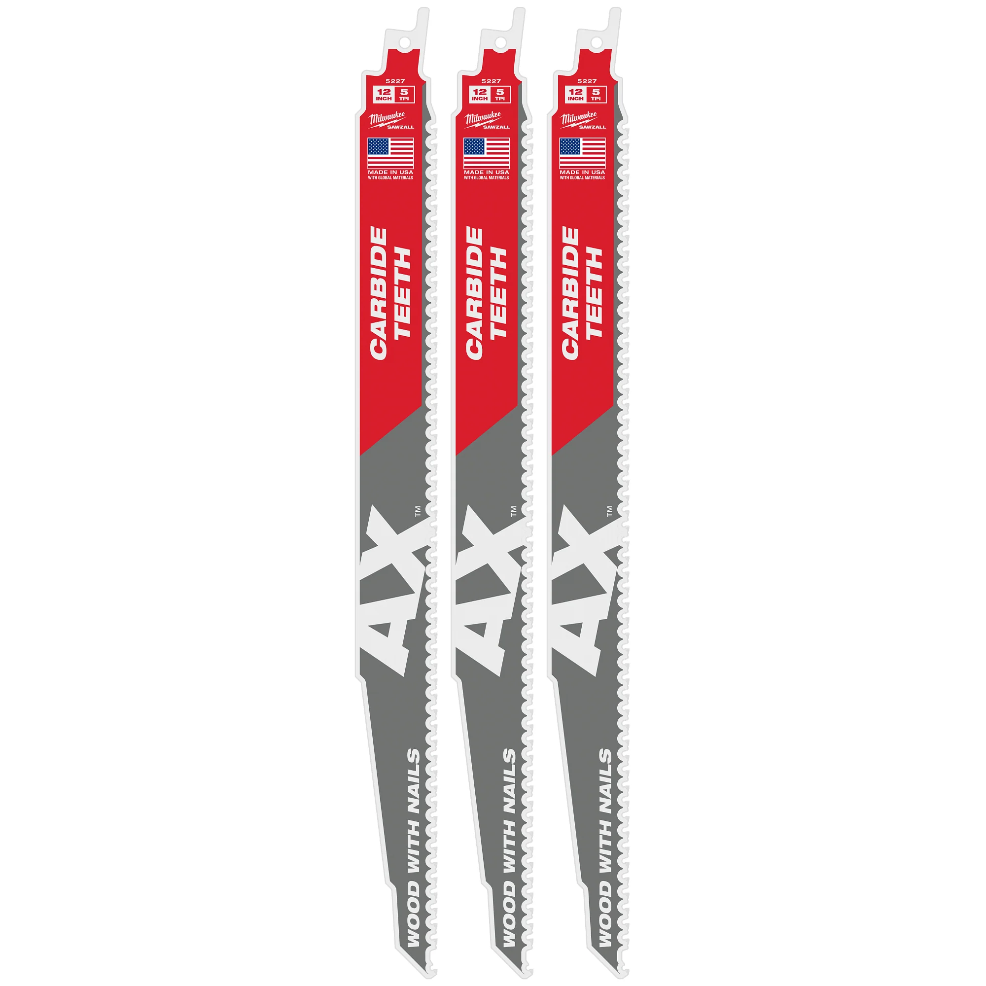 Milwaukee 5 TPI AX w/ Carbide Teeth SAWZALL Blade for Wood w/ Nails - Image 7