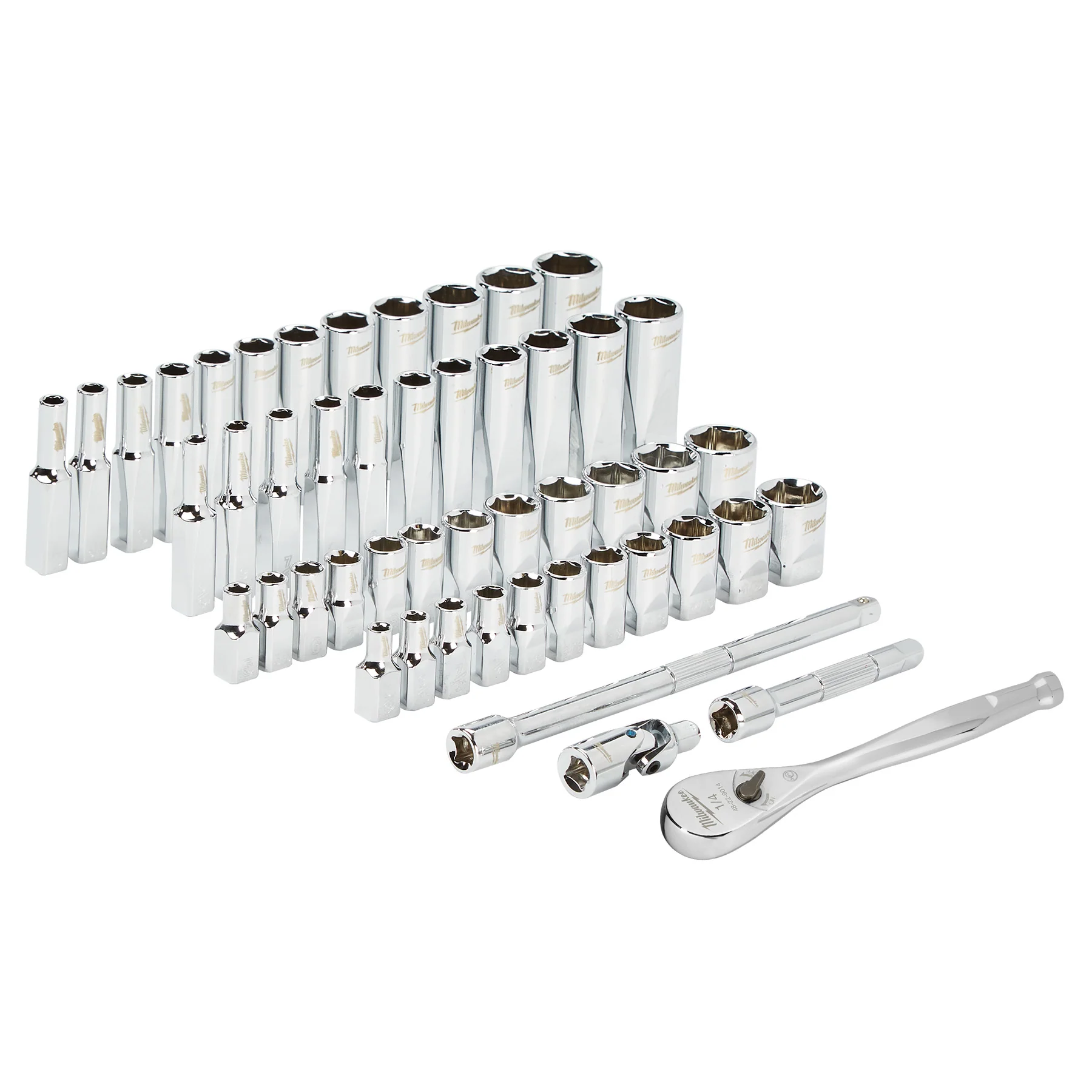 Milwaukee 50 pc. 1/4" Drive Ratchet & Socket Set - Metric & SAE - Image 2