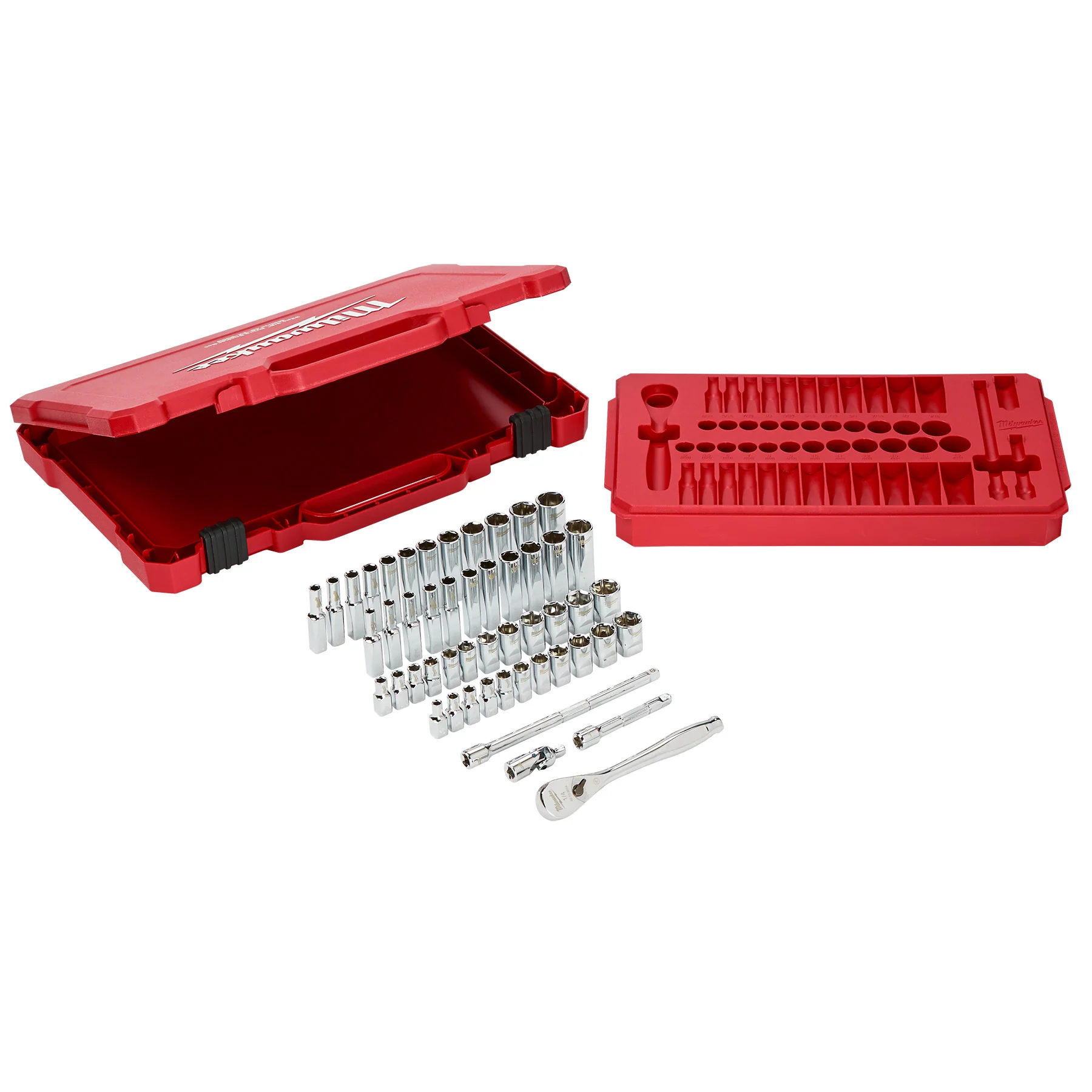 Milwaukee 50 pc. 1/4" Drive Ratchet & Socket Set - Metric & SAE - Image 3