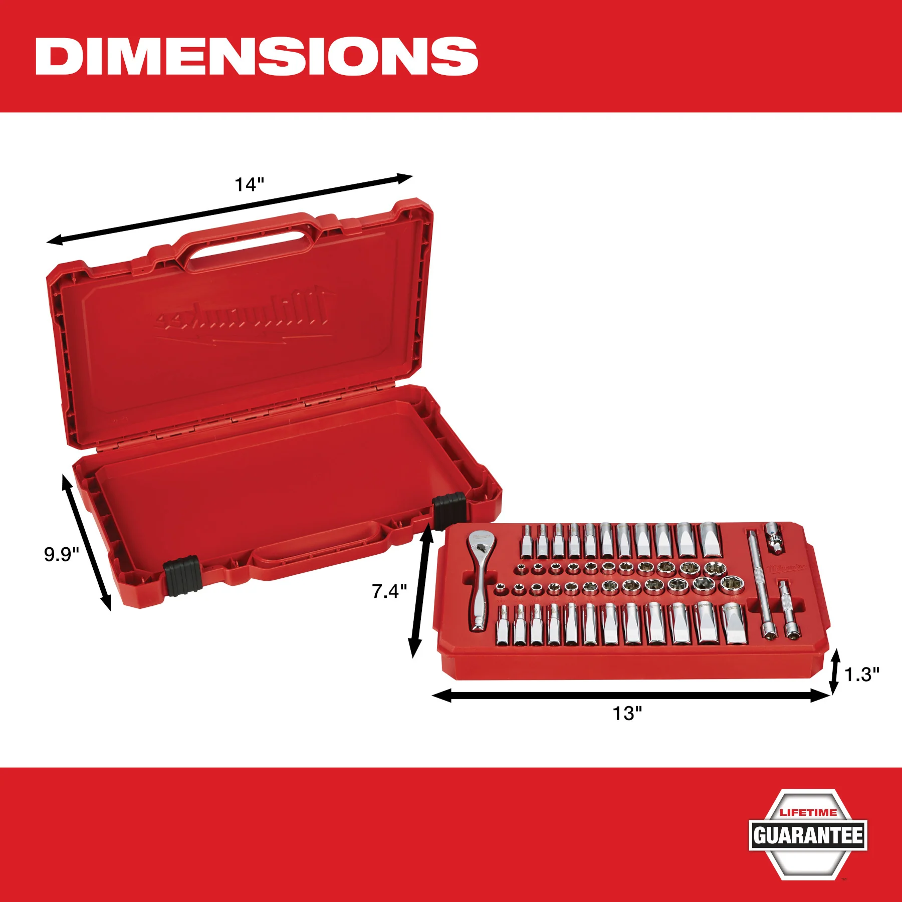 Milwaukee 50 pc. 1/4" Drive Ratchet & Socket Set - Metric & SAE - Image 7