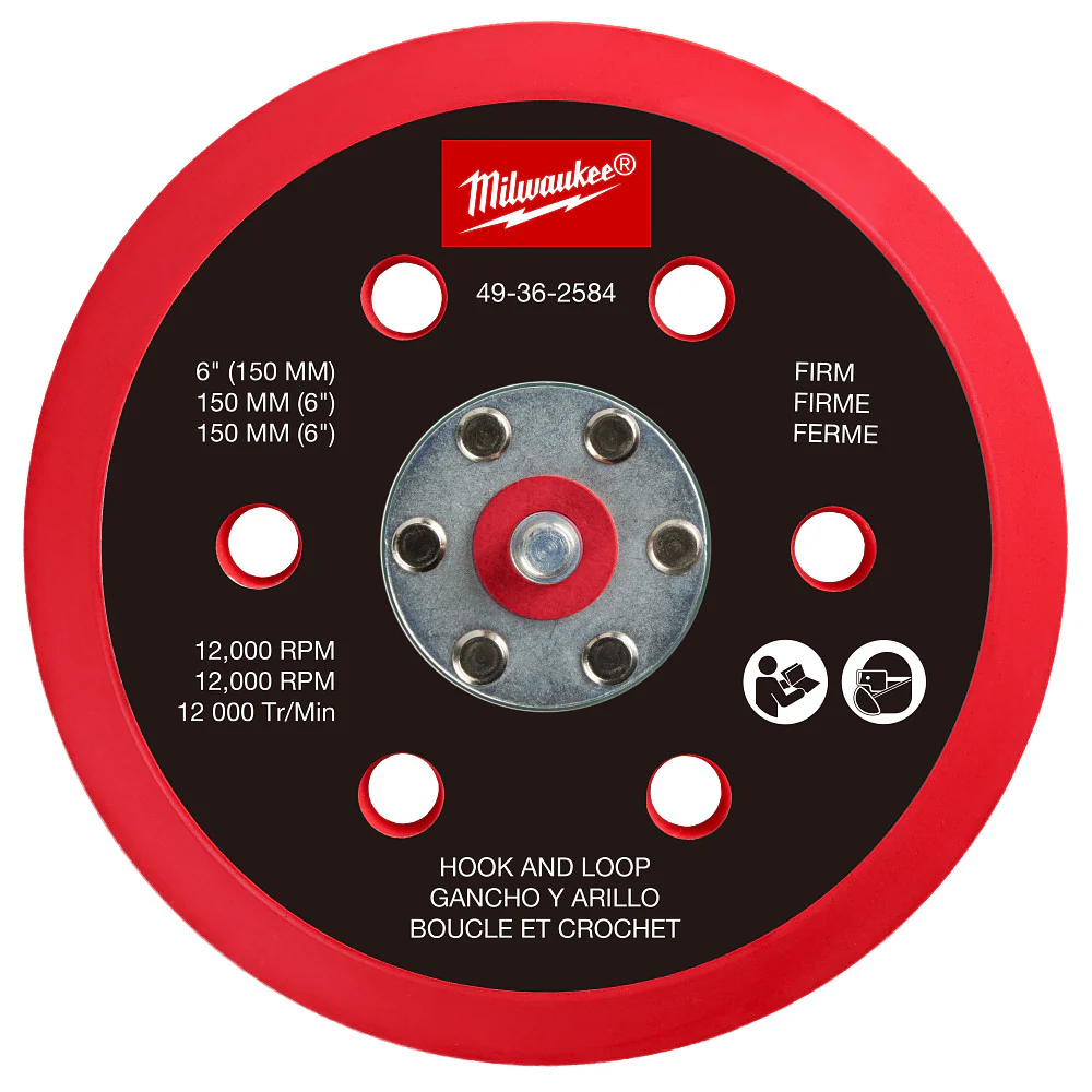 Milwaukee 6" Hook and Loop Sander Backing Pad - Image 5