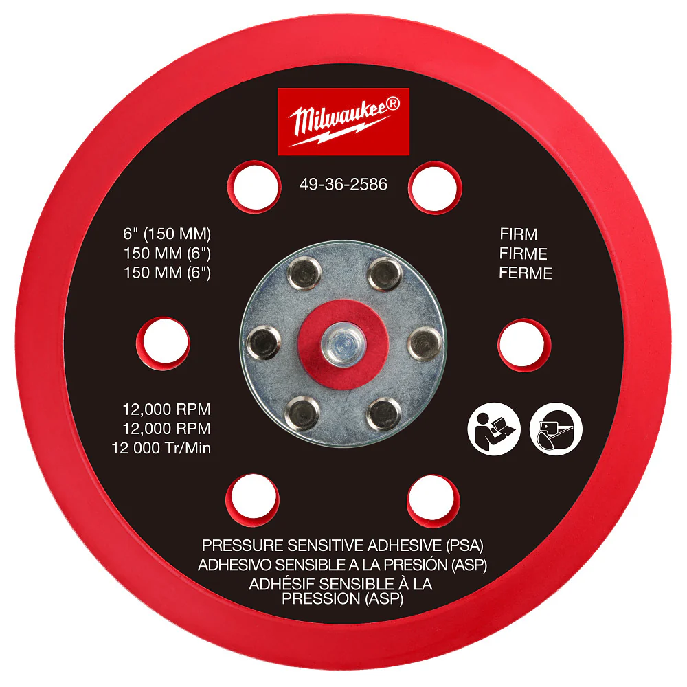 Milwaukee 6" Pressure Sensitive Adhesive Sander Backing Pad - Image 5