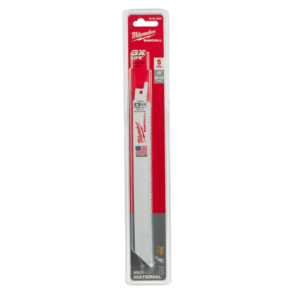 Milwaukee 8" 8/12 TPI SAWZALL Blade for Multi-Material - Image 2