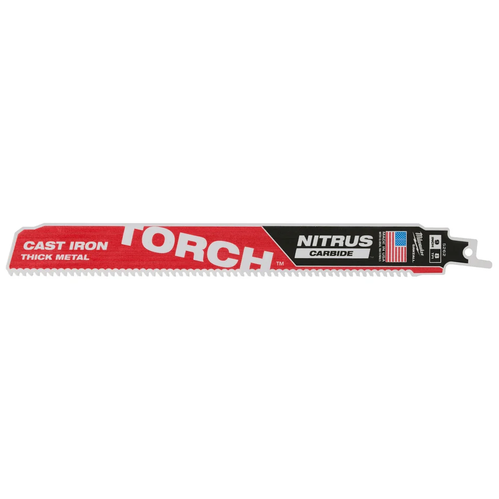 Milwaukee 8 TPI TORCH w/ NITRUS Carbide SAWZALL Blade for Cast Iron