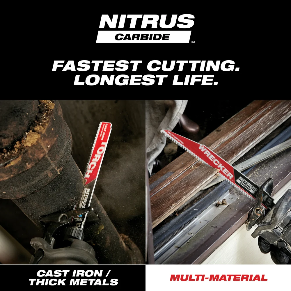 Milwaukee 8 TPI TORCH w/ NITRUS Carbide SAWZALL Blade for Cast Iron - Image 5