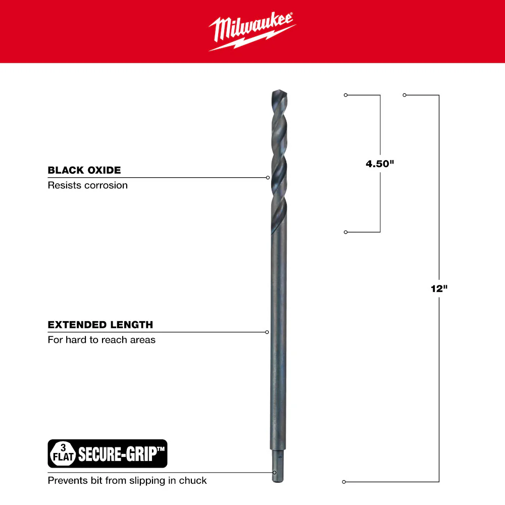 Milwaukee Aircraft Length Black Oxide Drill Bit - Image 18