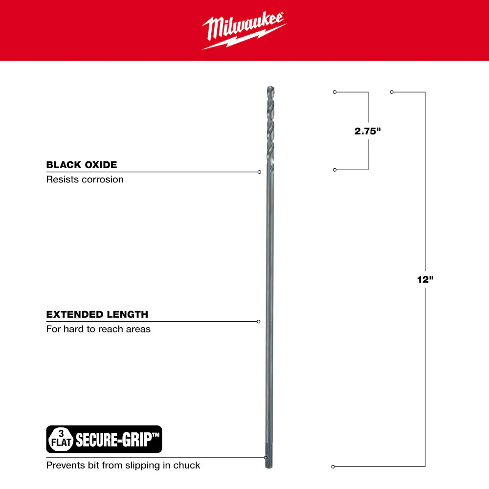 Milwaukee Aircraft Length Black Oxide Drill Bit - Image 8