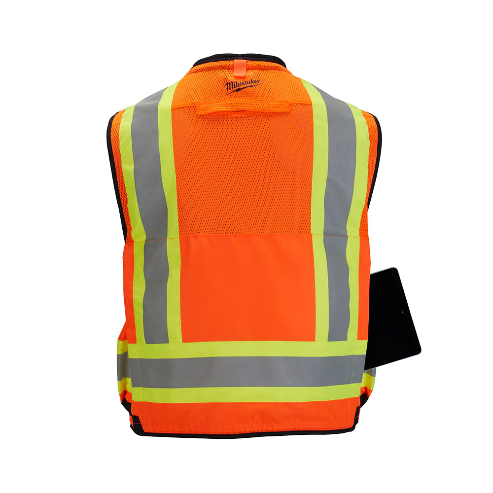 Milwaukee Class 2 Surveyor's High Visibility Orange Safety Vest - Image 4
