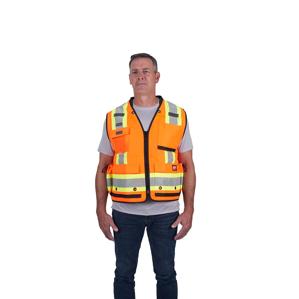 Milwaukee Class 2 Surveyor's High Visibility Orange Safety Vest - Image 5