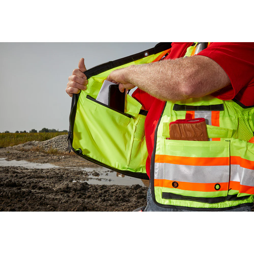 Milwaukee Class 2 Surveyor's High Visibility Safety Vest Yellow - Image 11