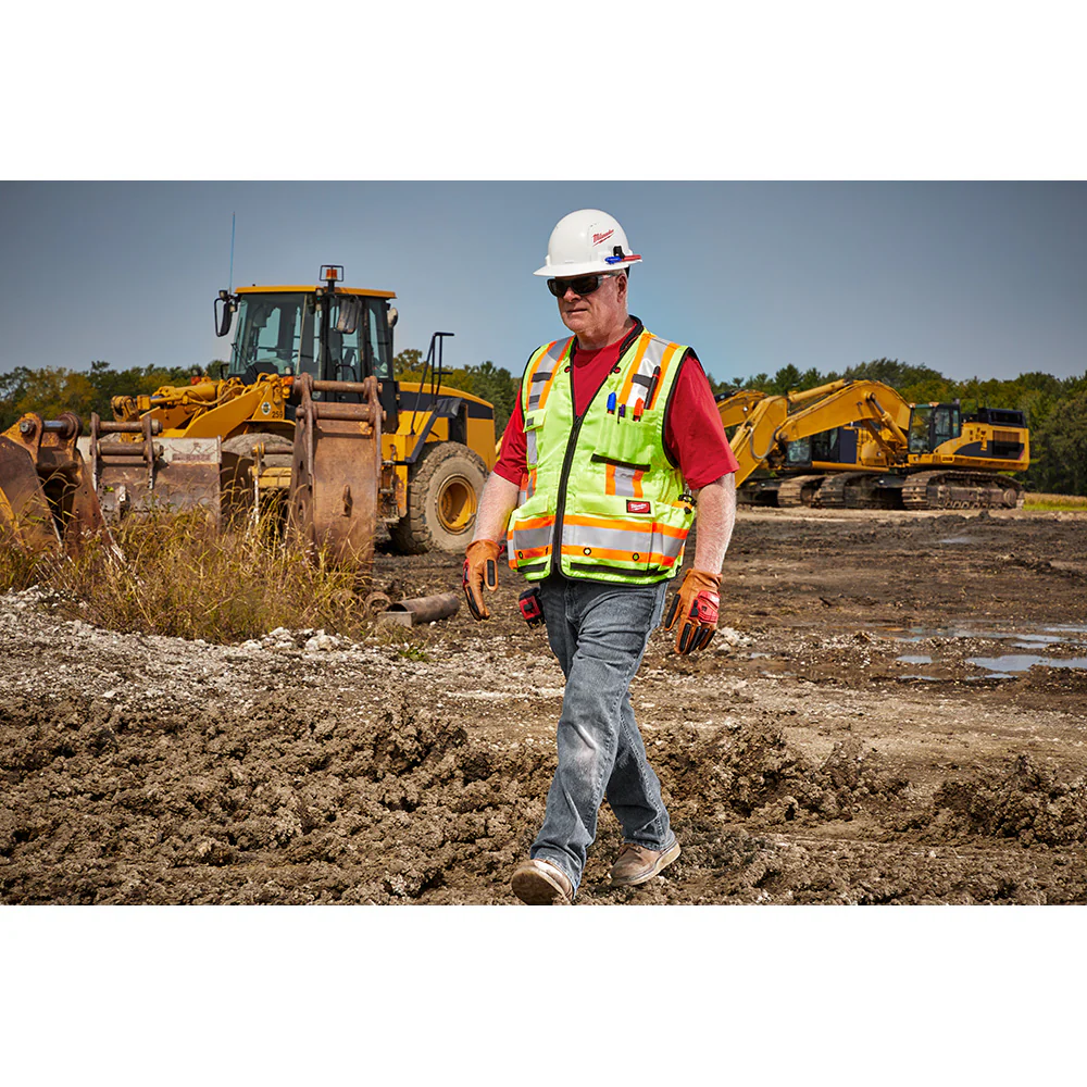 Milwaukee Class 2 Surveyor's High Visibility Safety Vest Yellow - Image 3