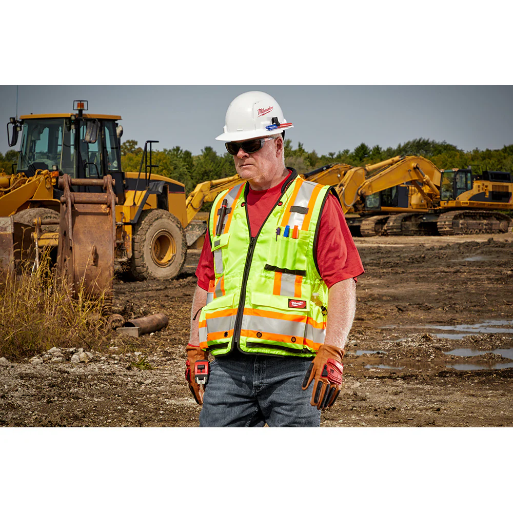 Milwaukee Class 2 Surveyor's High Visibility Safety Vest Yellow - Image 4