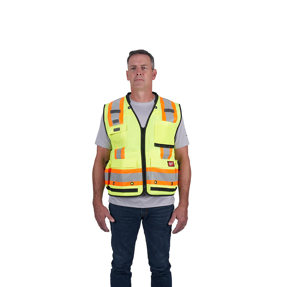Milwaukee Class 2 Surveyor's High Visibility Safety Vest Yellow - Image 6