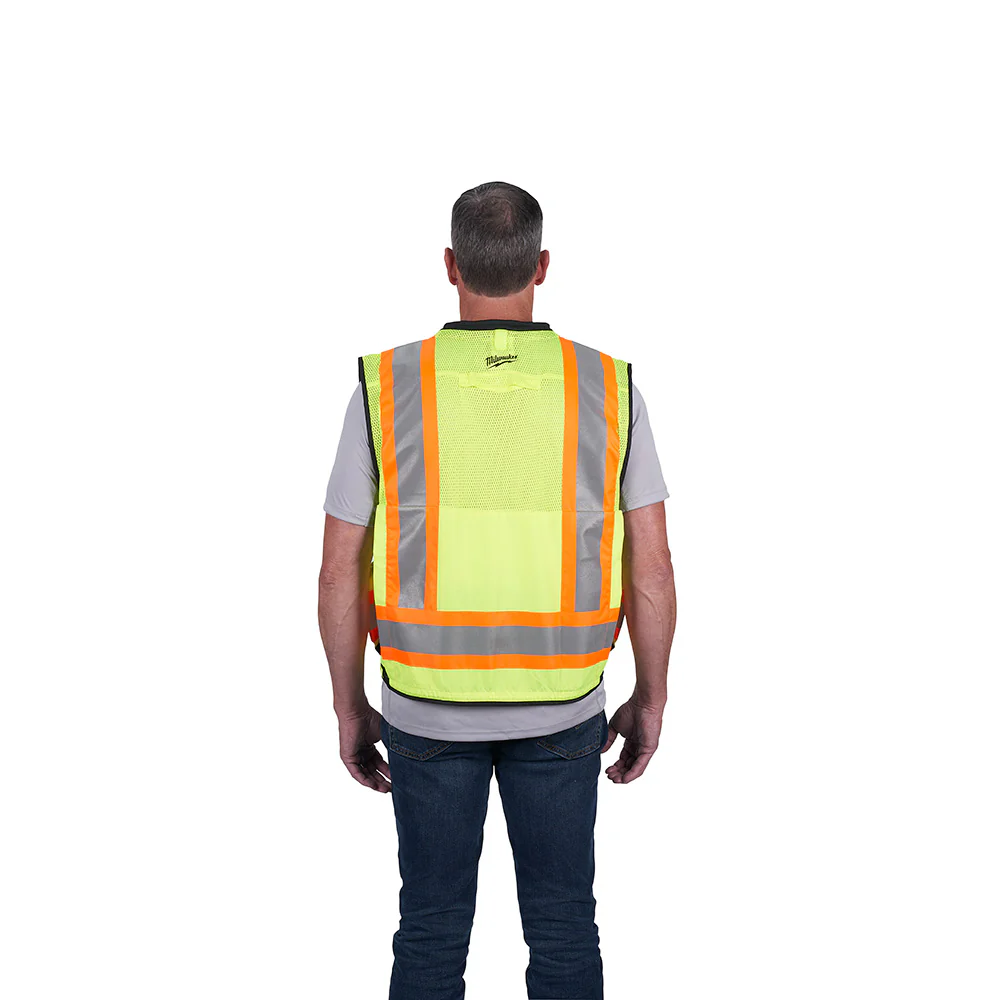 Milwaukee Class 2 Surveyor's High Visibility Safety Vest Yellow - Image 7
