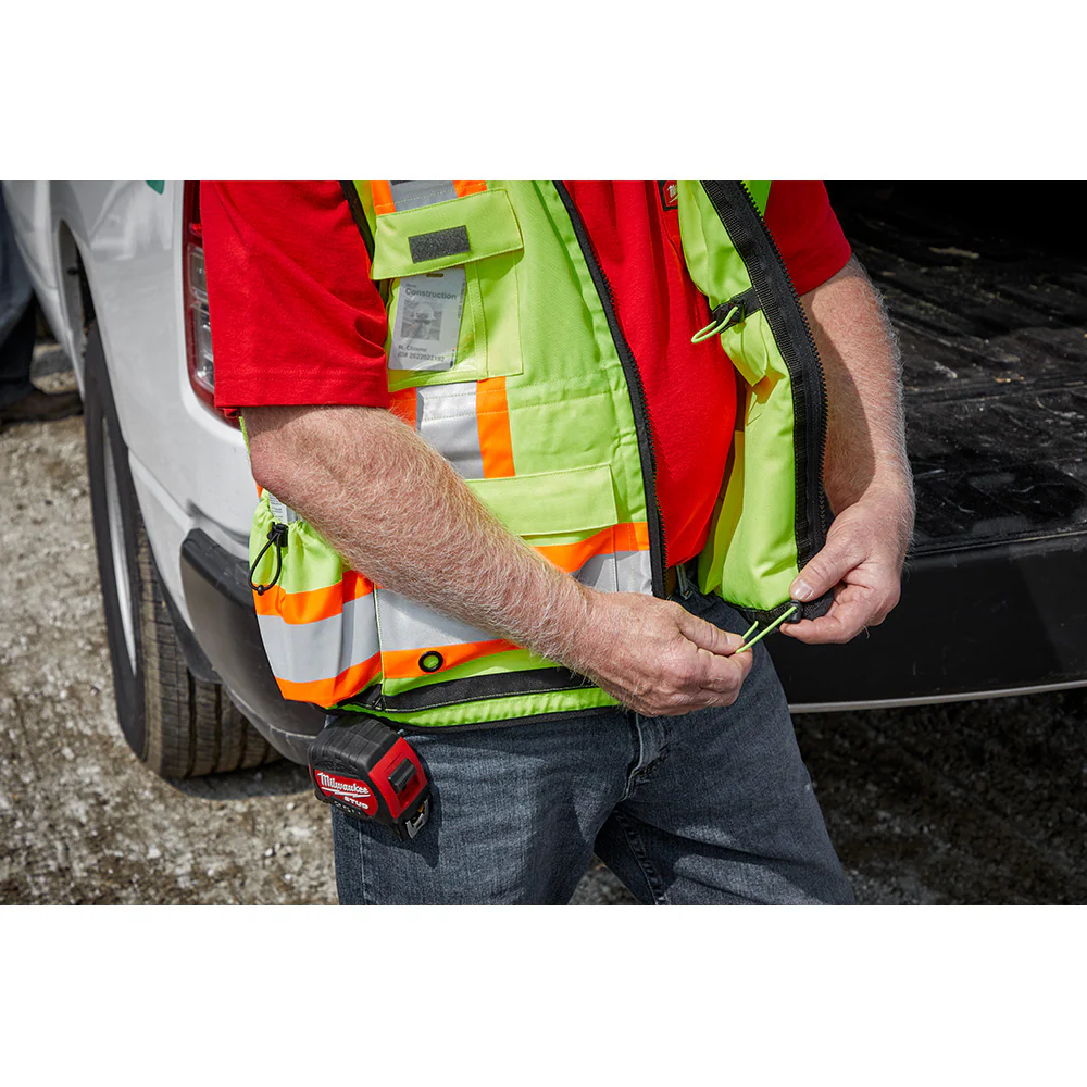 Milwaukee Class 2 Surveyor's High Visibility Safety Vest Yellow - Image 9