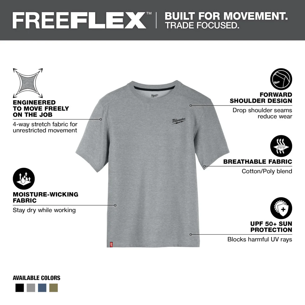 Milwaukee FREEFLEX™ Hybrid Short Sleeve Work T-Shirt - Image 4