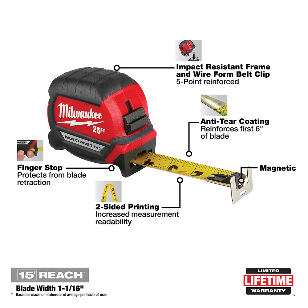 Milwaukee Imperial Compact Magnetic Tape Measure - Image 2