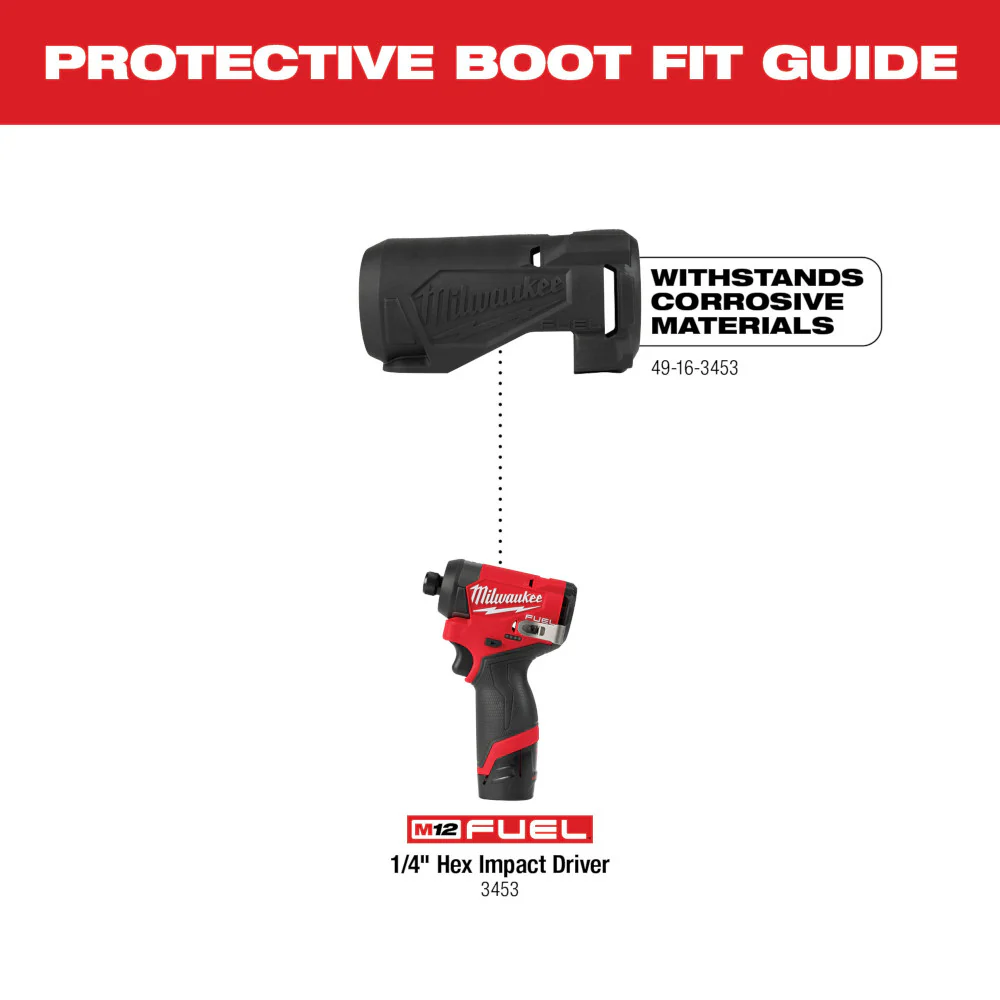 Milwaukee M12 FUEL 1/4" Hex Impact Driver Protective Boot - Image 2
