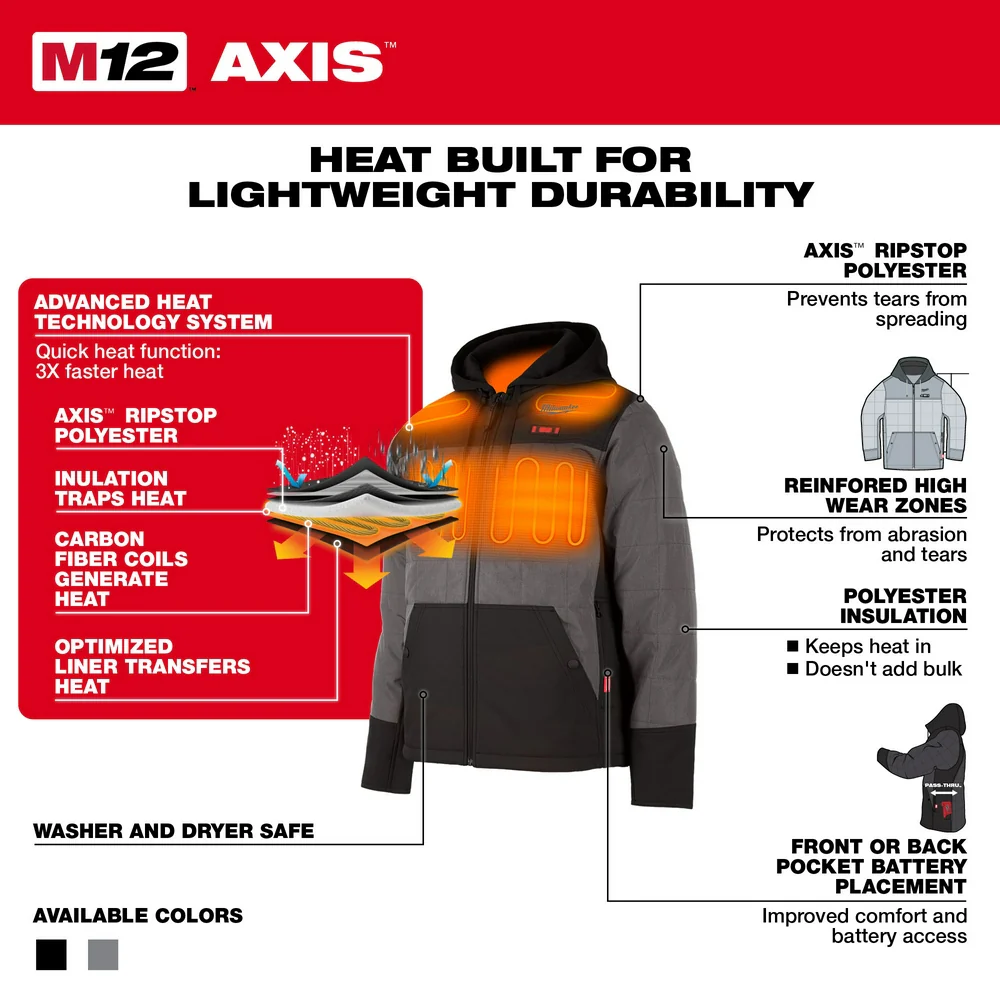 Milwaukee M12 Heated AXIS Hooded Jacket Kit - Image 18