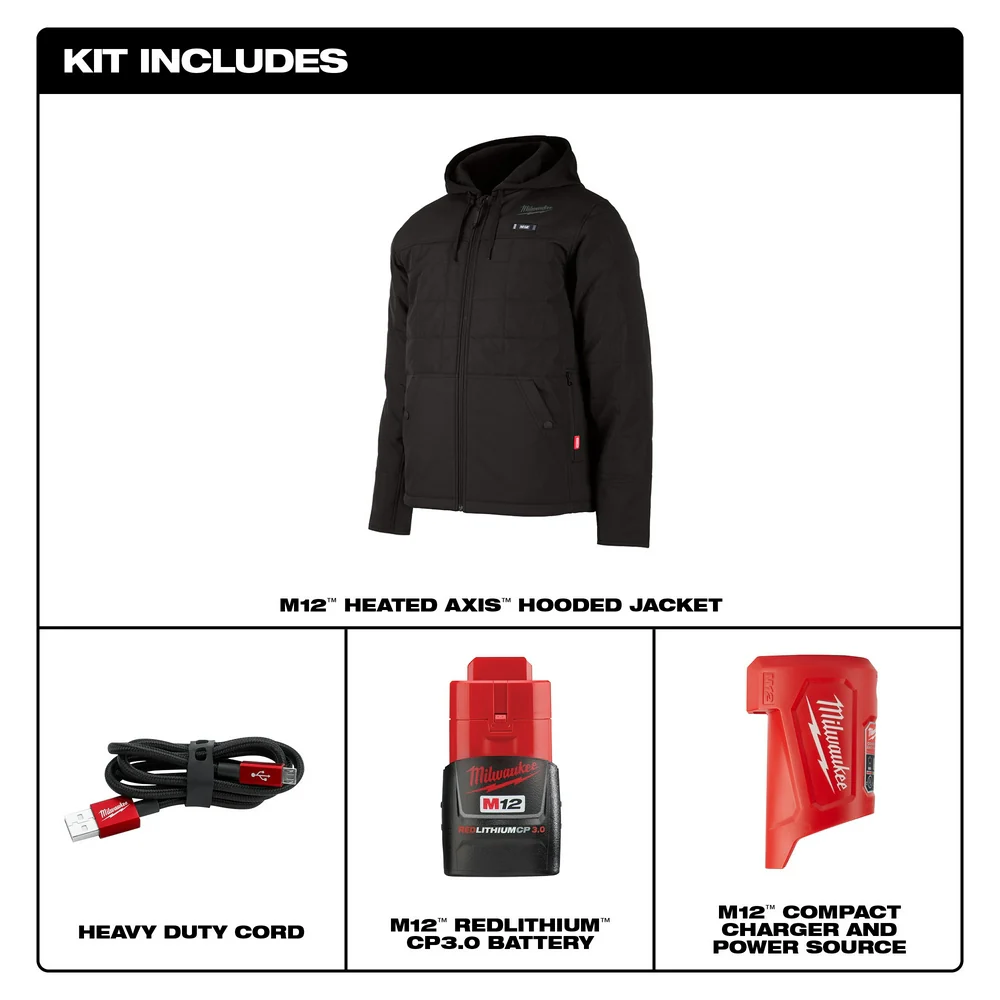 Milwaukee M12 Heated AXIS Hooded Jacket Kit - Image 3