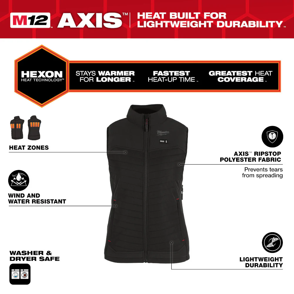 Milwaukee M12 NEXT GEN AXIS Women's Heated Vest Kit - Image 38