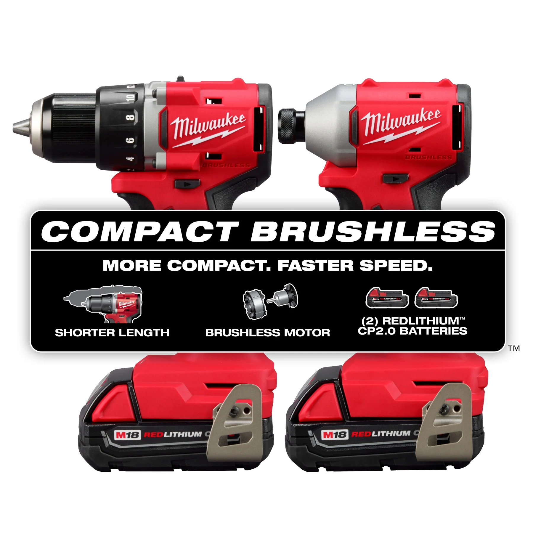 Milwaukee M18 Compact Brushless 2-Tool Combo Kit - Image 2