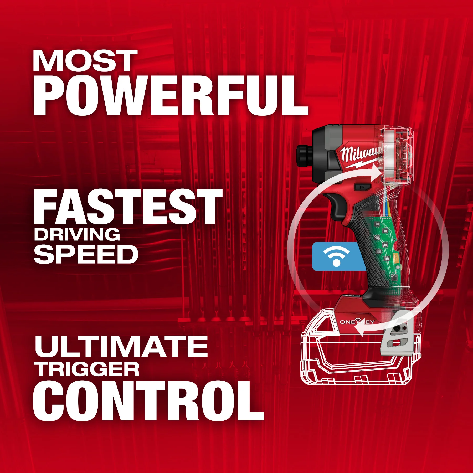 Milwaukee M18 FUEL Cordless 1/4" Hex Impact Driver w/ ONE-KEY - Tool Only - Image 8