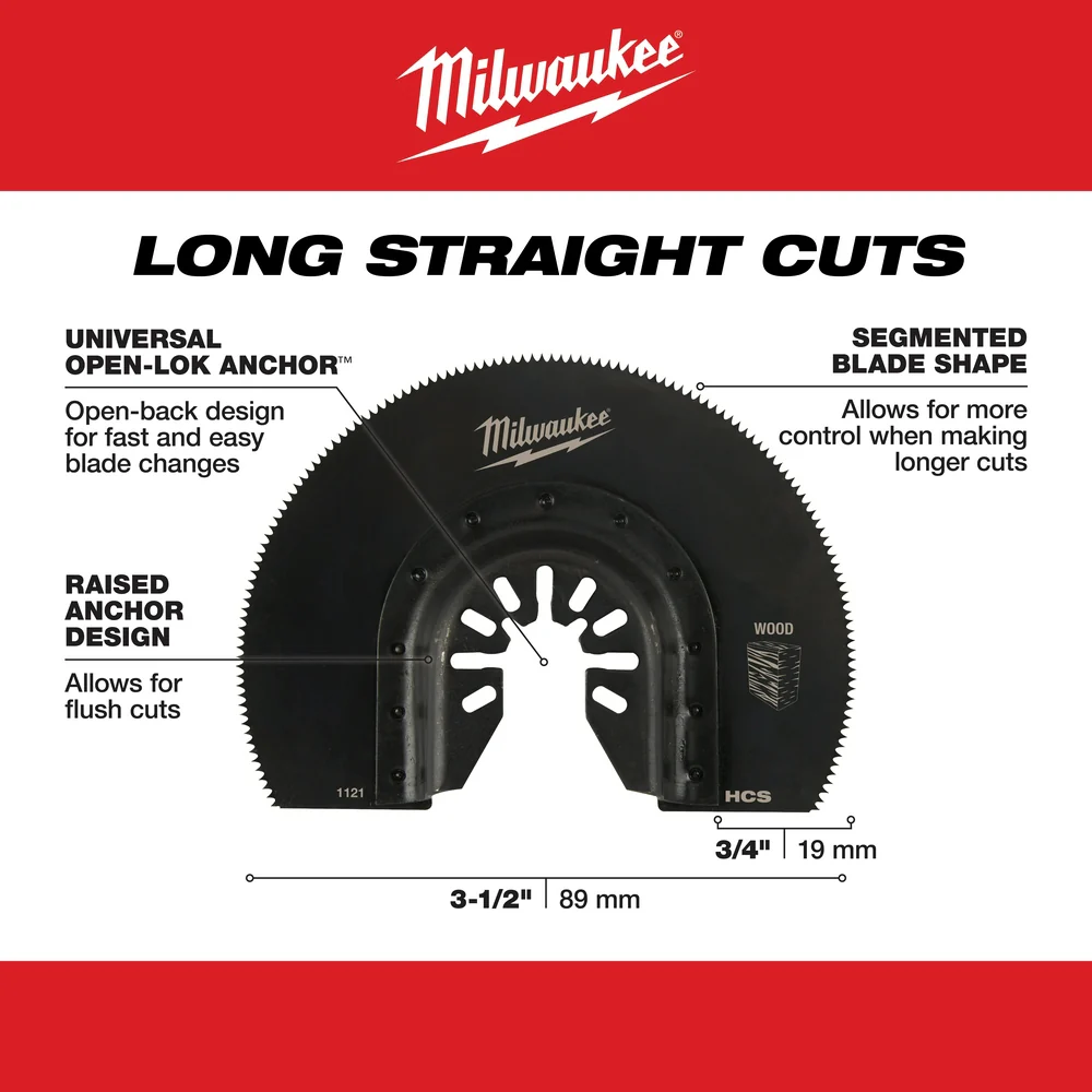 Milwaukee OPEN-LOK HCS Multi-Tool Wood Blades - Image 38
